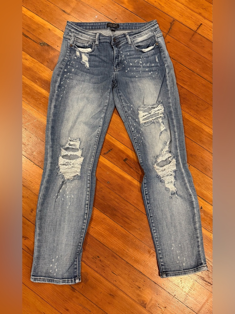 Judy Blue Faded Light Blue Distressed Jeans